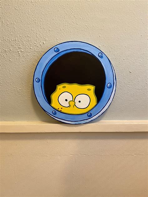 Spongebob porthole window acrylic painting – Artofit