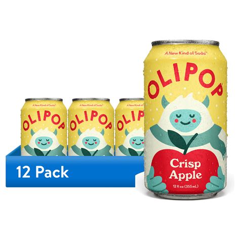 (12 pack) OLIPOP Prebiotic Soda, Crisp Apple, 12 fl oz, Refrigerated ...