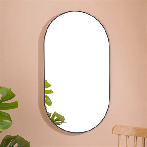 Wall Hanging Oval Mirror Black Large Online - Premium Wall Mirror ...