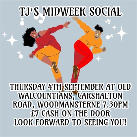 TJ’s Midweek Jive Social 7.30pm, Old Walcountians RFC, Carshalton, 4 ...