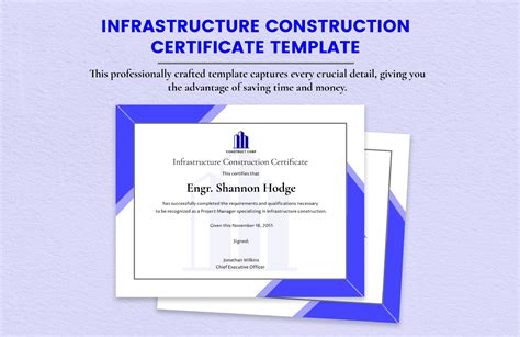 Free Printable Construction Certificate Templates to Customize Online