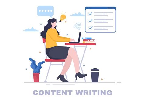 Content writer or journalist background vector illustration for copy ...
