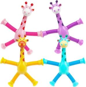 MIRTONICS Pop Tubes Mixed Telescopic Suction Cup Giraffe Fidget Toys ...