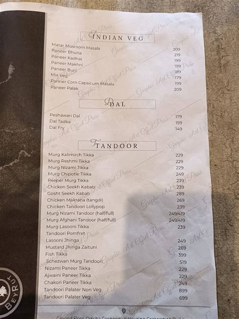 Menu at Beyrut Classy Dine, Bhubaneswar