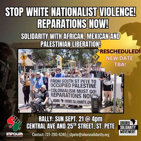 Sep 21 | Rescheduled! New Date TBA! Stop White Nationalist Violence! Reparations Now! | Largo ...