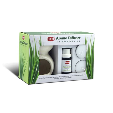 HEM Ceramic Aroma Oil Burner Set with Lemongrass Scent - Includes ...