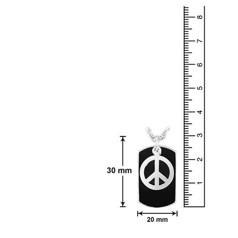 Mahi White Rhodium Plated Black Peace Dog Tag Locket For Men – JewelEMarket