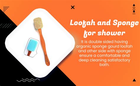 URBAN HAAT Wooden long handle double sided Body Brush with organic ...