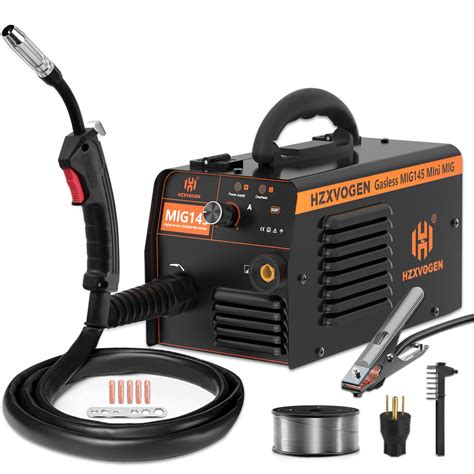 H HZXVOGEN 145A MIG Welder 110V/220V Flux Core Welder Dual Voltage MIG ...