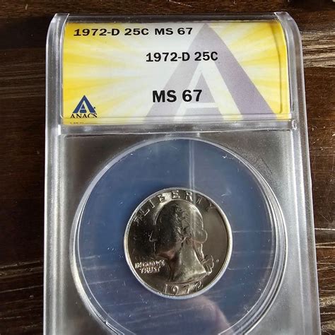 1972-D Washington Quarter- ANACS GRADED MS67!!! - For Sale, Buy Now ...