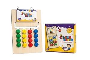 SMARTNJOY GARAGE Color Slide Puzzle Game, Natural Wood, Brain ...