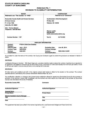 Fillable Online buncombecounty Sample Contract Template One Column ...