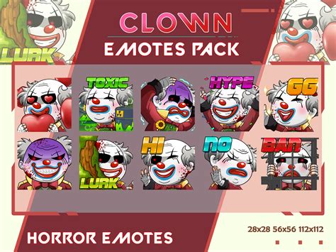 Clown Emotes Pack, Dead by Daylight Twitch Emotes, Streamer Emotes ...