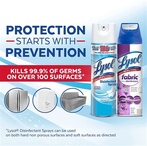 Lysol Disinfectant Spray + Fabric Sanitizing & Antibacterial Spray Set ...