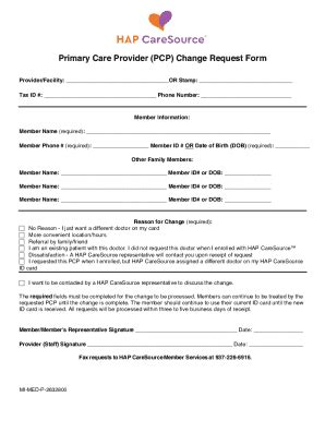 Fillable Online Practitioner Information Change Request Form Fax Email ...