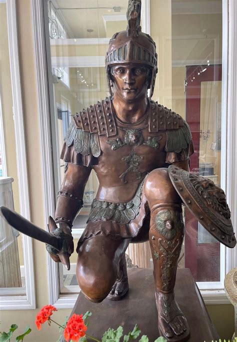 Large Bronze Gladiator Roman Soldier Centurion Sculpture Roman Classical Statue
