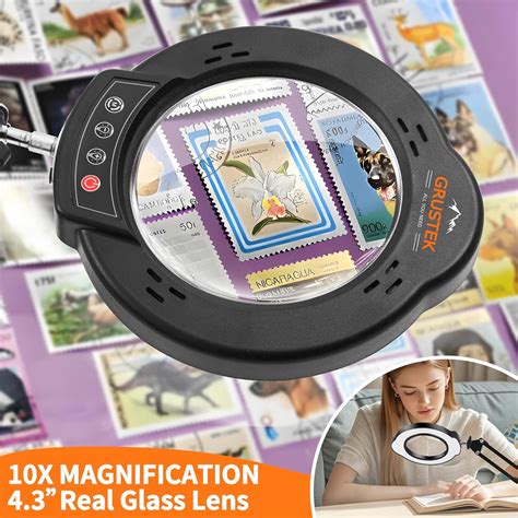 GrusTEK 10X Magnifying Glass with Light and Clamp, 5 Color India | Ubuy
