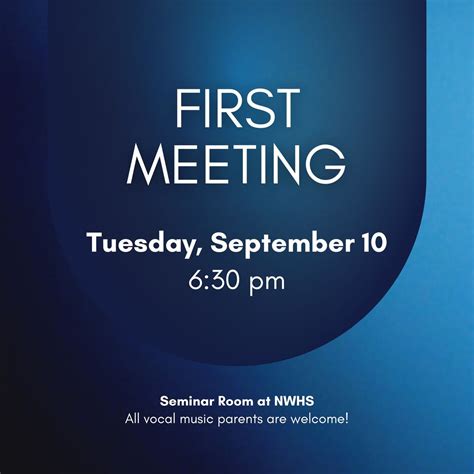 First Vocal Music Booster Meeting of 2024-25 School Year, 655 NW 10th ...