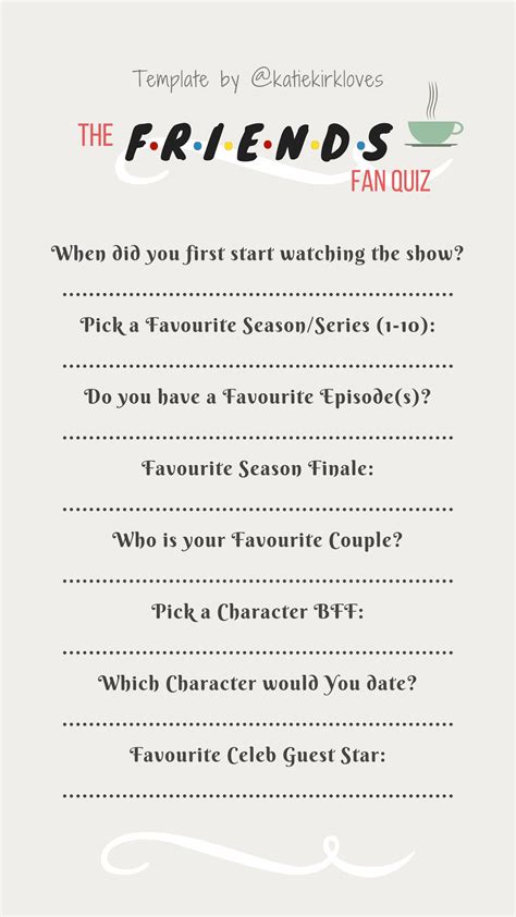 Friends TV Show Insta Story Template/Quiz - The Friends Fan Quiz # ...