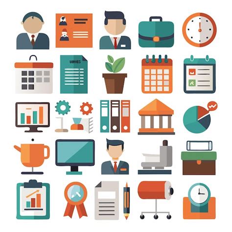 Comprehensive office icon set streamline your business and work flow ...