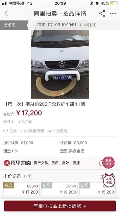 余杭公共资产线上竞拍 一辆救护车溢价率超400%-浙江在线杭州在线网站