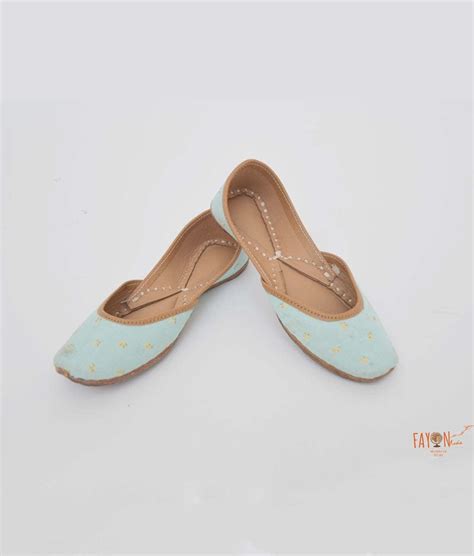 Blue Printed Jutti for Girls – FayonKids