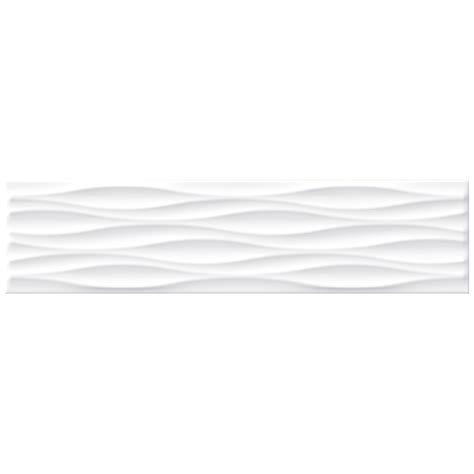 Krea Arctic Gloss Rippled Ceramic Wall Tile - 4 x 16 in. - The Tile Shop
