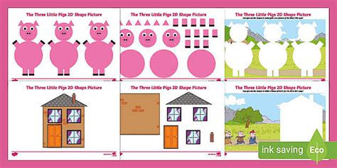 👉 The Three Little Pigs 2D Shape Cutting Skills Activity