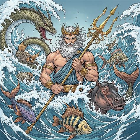 AI Poseidon Drawing Gallery | Create Your Own Greek God Art