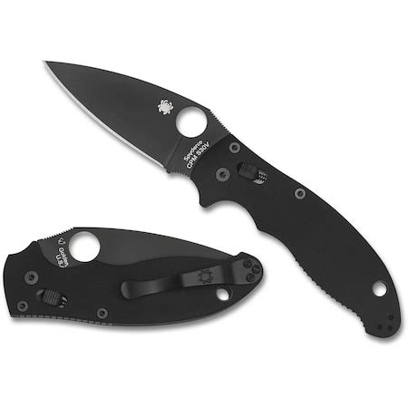 Spyderco 2024 Spyderco Manix 2 G-10 Black Black Blade Plain SPY ...