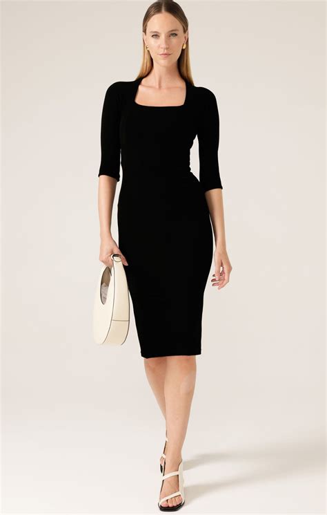 Iris Dress 3/4 Sleeve (Black)