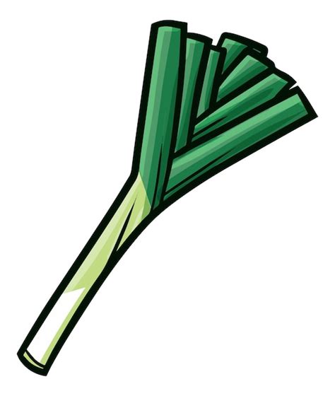 Ilustração de desenho animado de alho-poró fresco cortado | Vetor Premium