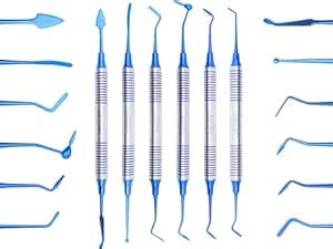 Dental Composite Non Stick Filling Instruments Kit (6 PCS Blue) Glass ...