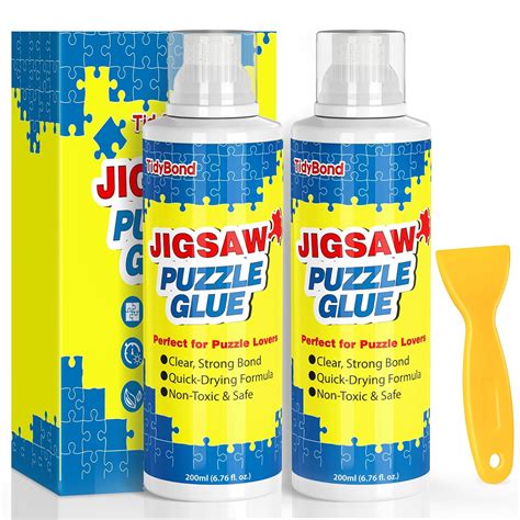 Jigsaw Puzzle Glue with Sponge Tip & Squeegee – Clear, Fast-Drying ...