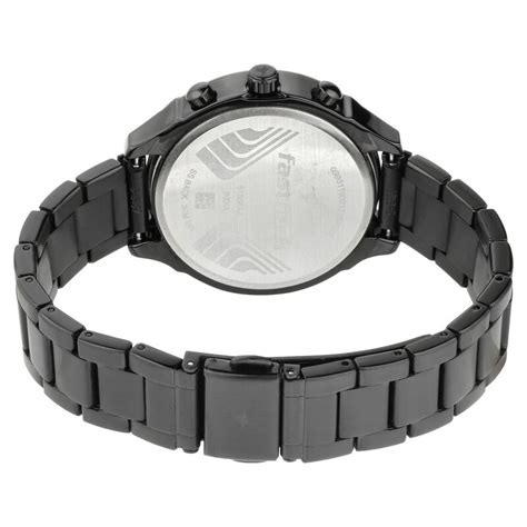 Fastrack All Nighters Quartz Analog Black Dial Stainless Steel Strap ...