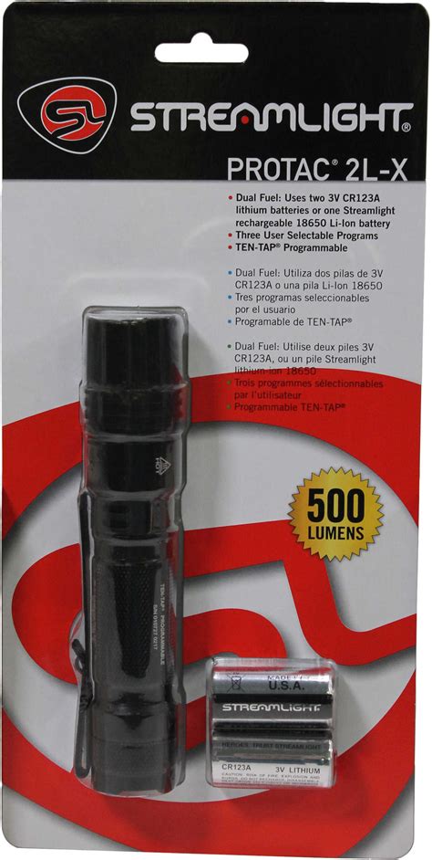 Streamlight ProTac Flashlight Two 3V CR123A Lithium Batteries Black 88062 - Survival Gear at ...