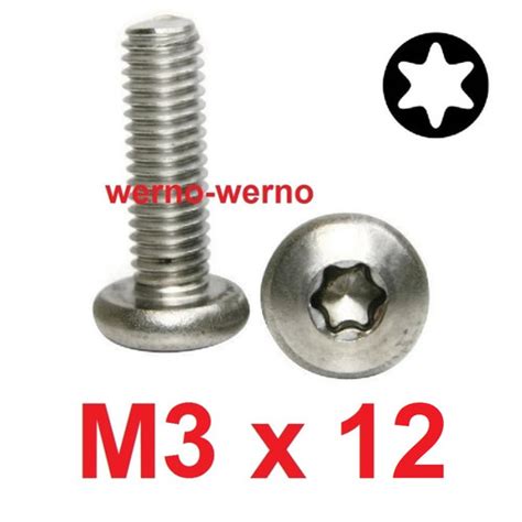 Jual Baut Torx M3x12 Stainless Bintang Pan Head Bolt 3mm x 12mm M3*12 ...