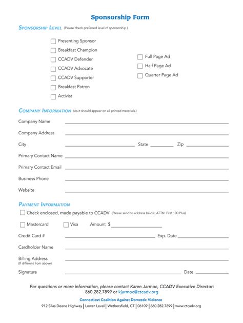 Fillable Online ctcadv Sponsorship Ad Book Opportunities - CCADV Fax ...