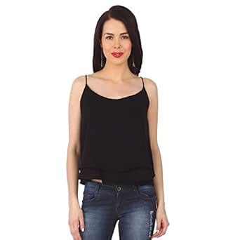 Buy Ashtag Black Deep Neck Top at Amazon.in