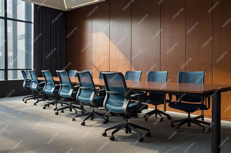 A conference room with a conference table and chairs | Premium AI ...