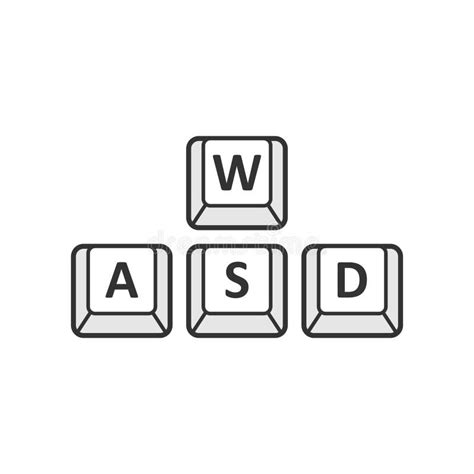 Wasd Button Icon in Flat Style. Keyboard Vector Illustration on White ...