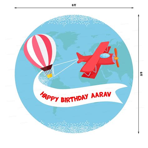 Aeroplane Theme Customized Backdrop | Birthday Decoration Items Online ...