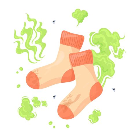 Premium Vector | Smelly socks dirty stinky rotten sock from old foot shoes sweaty used clothes ... - what is the smell of feet