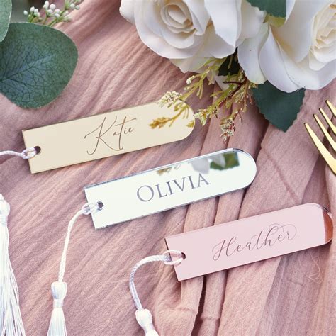 Wedding Place Cards Ideas Personalised Boomarks Wedding Name - Etsy UK