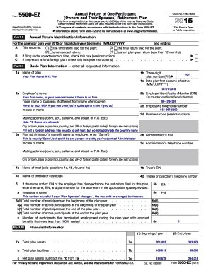 Fillable Online 2015 Form 5500-EZ - Vault 401k Fax Email Print - pdfFiller