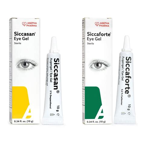 Siccasan & Siccaforte Eye Gel for Dry Eyes - Intensive Carbomer & Dexpanthenol Formula ...