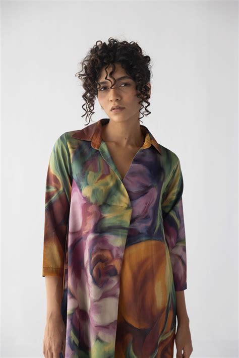 Fruit Farm V Neck Collared Long Dress – Yam India