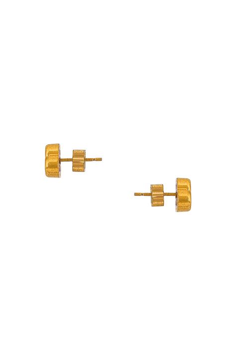 Balenciaga XS BB Stud Earrings in Gold | FWRD