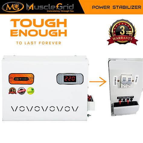 MuscleGrid 5 KVA 90V - 300V Heavy Duty Voltage Stabilizer For Mainline