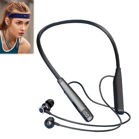 Wireless Headphones, Neckband Bluetooth Wireless Headphones with LED ...